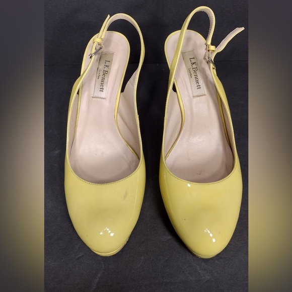 LK Bennett Yellow Slingback Heels size 8.5 pre owned Exellent condition - Picture 1 of 12